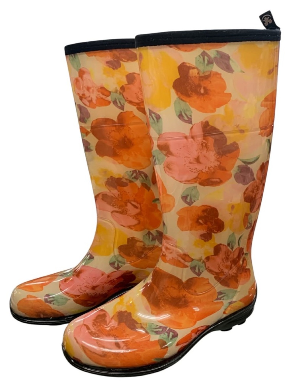 Kamik Floral Orange Rain Boots - Waterproof Garden Boots S8